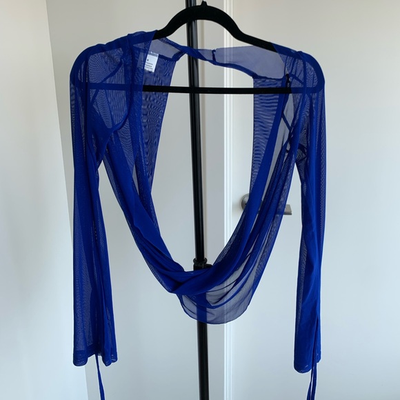 NWT Royal Blue Two Piece Bathing Suit Cover up - Picture 5 of 11